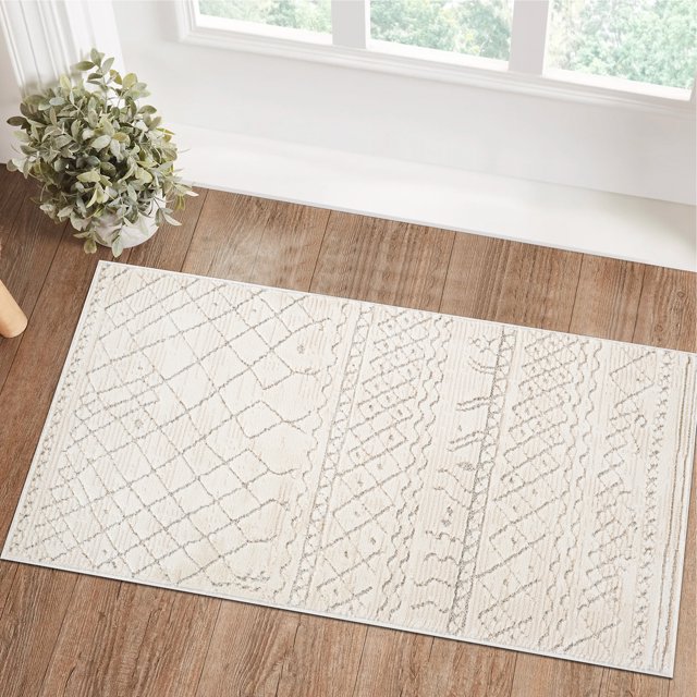Rug Branch Astra Boho Indoor Area Rug, Beige Cream, Abstract - Living Room, Bedroom, Dining Room, and Kitchen