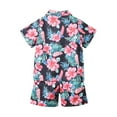 thumbnail image 4 of Gubotare Boys Vacation Outfits Baby Boy Summer Clothes Cute Letter Print Short Sleeve Button Down Shirt and Shorts Set Toddler Summer Outfits for boys (Pink,Size 3-4 Years), 4 of 9