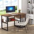 thumbnail image 5 of Tribesigns Drawing Computer Desk with Tiltable Tabletop, Painting Drafting Desk Workstation with Storage Shelves and Drawer for Students, Home Office, 5 of 8