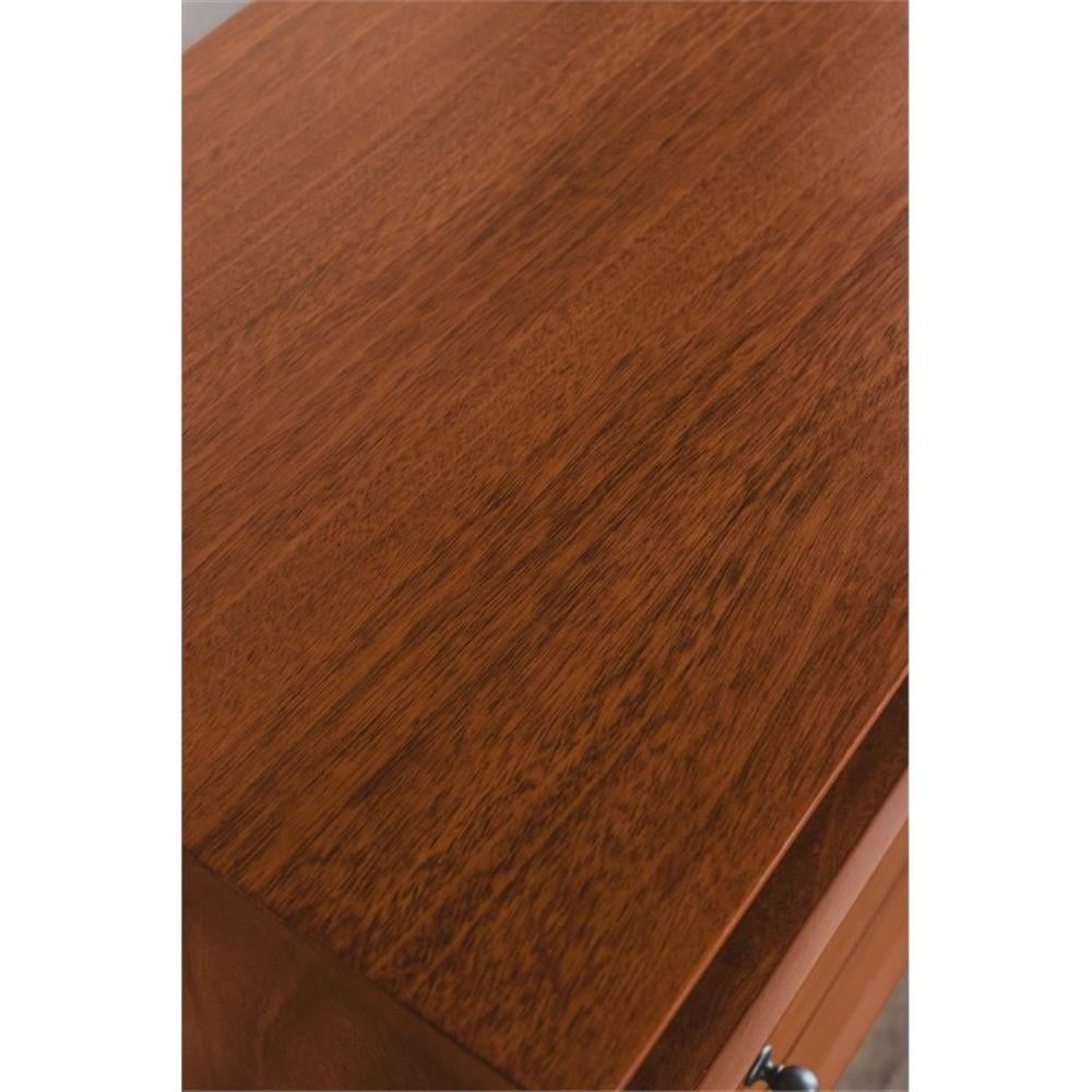 Alpine Furniture Flynn Large Wood 2 Drawer Nightstand in Chestnut (Brown)
