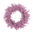 thumbnail image 1 of Guirnalda de flores flocadas artificiales, adorno de 18 pulgadas, decoración de fondo de fiesta Rosado Macarena Corona de puerta delantera, 1 of 5