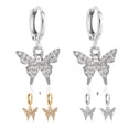 thumbnail image 3 of Women Earrings Fashion Rhinestone Small Butterfly Dangle Earrings Hoop Earrings, 3 of 10