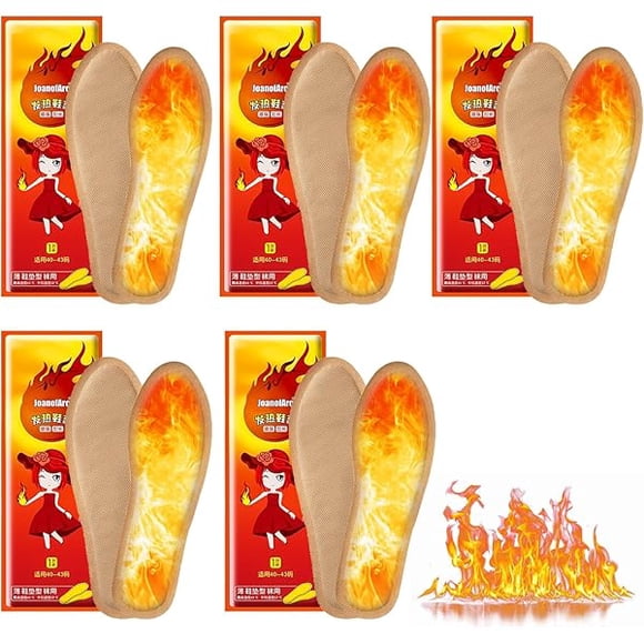 AoVoTo Insole Foot Warmers, Toe-Warmer, Instant Heat Foot Warmers, 5 Pair Ultra-Thin Safety Toe Heating Patch, Heating and Thermal Insoles for Outdoor Activities, 10 Hours Lasting Warmth