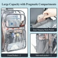 thumbnail image 5 of DAKIMOE Clear Backpack for School - 17 inch Large Heavy Duty Stadium Approved Clear Bookbag, See Through PVC Transparent Backpacks for Travel College Work, Grey, 5 of 8
