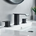 thumbnail image 2 of WB-03108B Square Widespread 2-handle Bathroom Faucet with Drain Assembly, 2 of 5