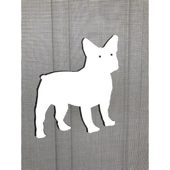 DCentral French Bulldog Flexible Screen Magnet: Double-Sided Décor; For NON-RETRACTABLE Screens, Multipurpose, Helps to Stop Walking into screens, Covers small tears in Screens, . Size 5.3" x 5.5"