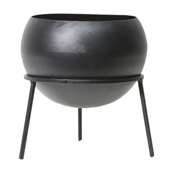 COM1950s Metal Floor Planter With Stand, Decorative Large Planters With Drainage Holes, Modern Elevated Flower Pot for Living Room, Office and Balcony