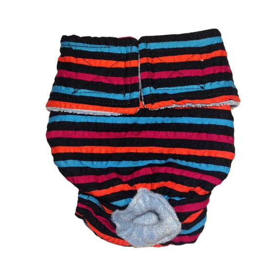 Barkertime Stripes on Black Washable Dog Diaper - Made in USA