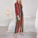 thumbnail image 3 of Balery Mexican Serape Blanket Stripes Conjunto de Pijama con Estampado para Mujer, Conjunto de Dos Piezas con Manga Larga, Ropa de Dormir Suave con Bolsillos, Pijamas Cómodos-Large, 3 of 7