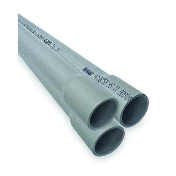 Cantex Non-Metallic Conduit, Schedule 40, 4 in Trade Size, 10 ft, PVC A52EA12