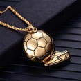 thumbnail image 4 of Collar con colgante de balón de fútbol Titantium con cadena gratis para hombres y mujeres, 4 of 4