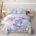 thumbnail image 2 of Erosebridal Colorful Cute Axolotl Twin Quilt Set,Watercolor Coral Twin Coverlet Set For Girls,2 Pieces, 2 of 7