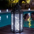thumbnail image 6 of Metal Moroccan ative LED Fairy Lights Candle Lantern Holders for Indoor Home Fantasy , Table Centerpieces, Outdoor Patio or Porch, Weddings, Clear, Medium, 6 of 8