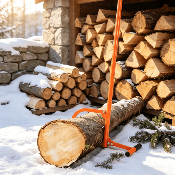 48 Inch Heavy Duty Timber Jack, Metal Handle Log Lifter with Adjustable Cant Hook, for Rolling & Lifting Logs Up to 15" Diameter