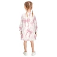 thumbnail image 3 of Girls' long-sleeved dress Bow Knot Pink Girls' A-line dress with ribbed cuffs Soft and comfortable, 3 of 6