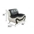 thumbnail image 2 of PonLiving Furniture 3 pc Black and White Faux Leather Modern Living Room Sofa set, 2 of 5