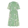 thumbnail image 5 of Karight Womens Boho Floral Flowy Midi Dresses Casual Loose Summer Short Sleeve Beach Dress with Pockets, 5 of 5