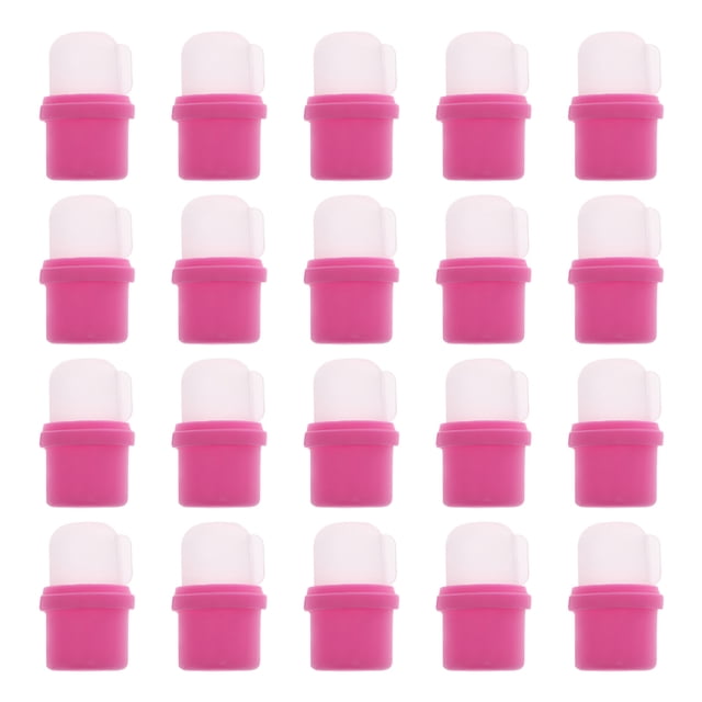 SHISUYAN Professional Nail Soaker Caps in Pink Silicone for Daily Use 20 Pcs