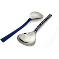 thumbnail image 2 of Rastogi Handicrafts Copper Bamboo Hand Painted Meena Work Dinnerware flatware serving spoon utensils Set Of Two (Blue), 2 of 4