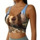 thumbnail image 2 of Fotbe Close-Up Curious Squirrel Sujetador Deportivo Largo sin Aros para Mujer con Almohadillas y Soporte Medio, Transpirable y Absorbente, Camiseta Tipo Chaleco o Tank Top-Small, 2 of 8