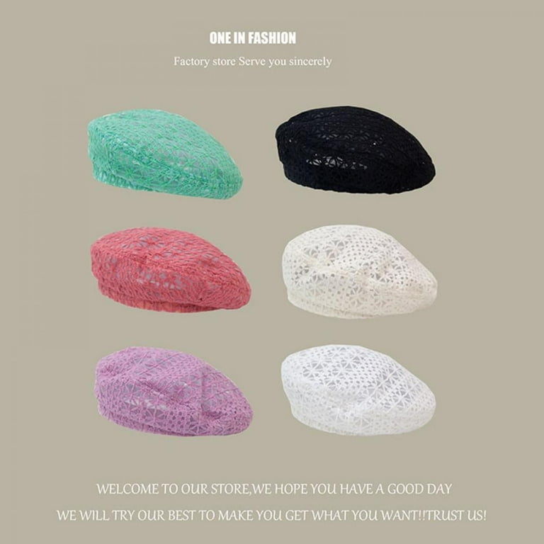 Elegant Lace Beret, Summer Hollow Crochet Lightweight Beret Elegant Lace Beret, Summer Hollow Crochet Lightweight Beret