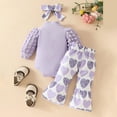thumbnail image 6 of RTKFRFLM Valentine's Day Gift Baby Girl Clothes Set 3PC & Flora Romper with Ruffle Pants Soft Cotton 0-24 Months Outfit for Photo, 6 of 9