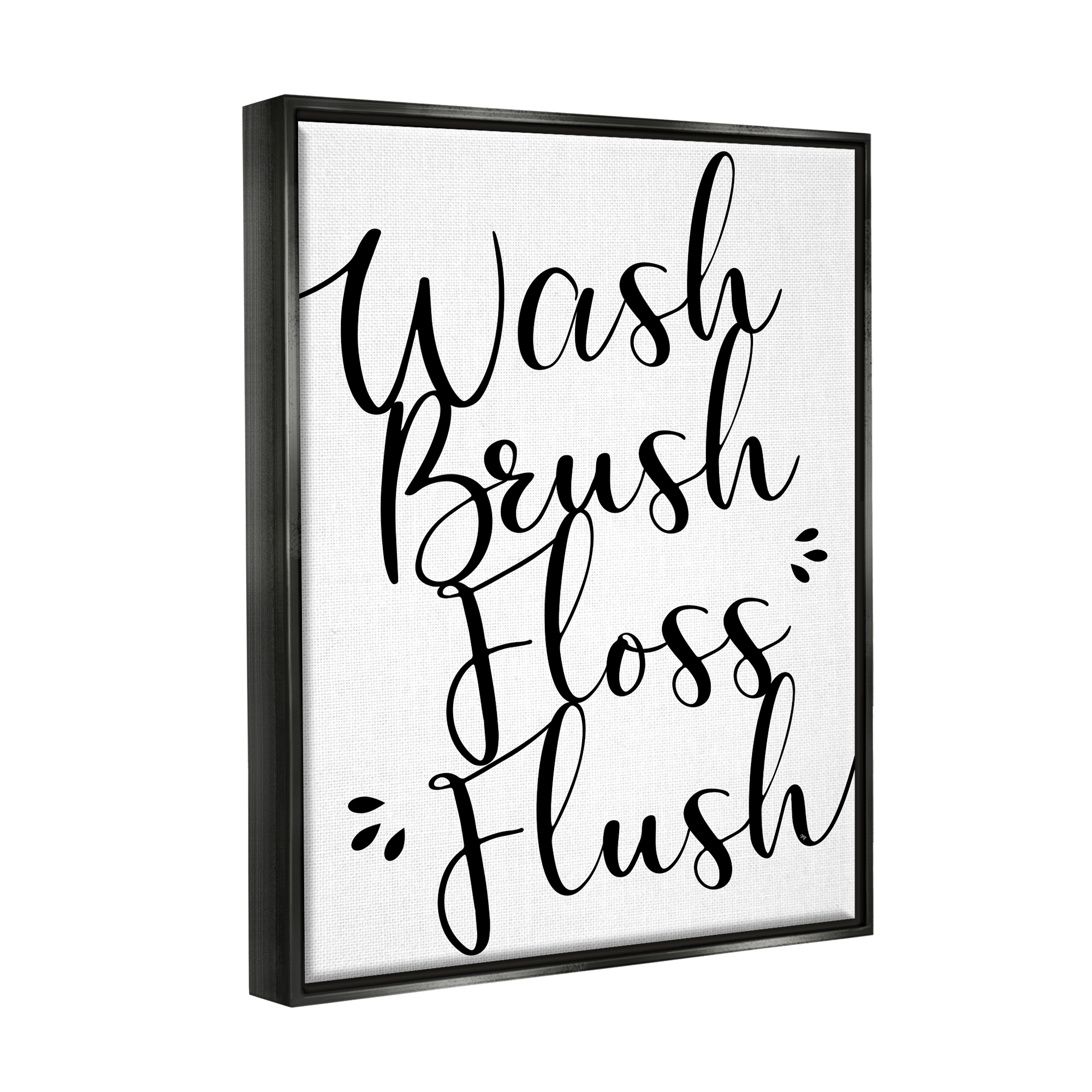 Stupell Industries Bathroom Rules Phrase Typography Painting Black Floater Framed Art Print Wall Art, 25 x 31