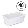 thumbnail image 1 of Sterilite Bac de Rangement Empilable Transparent de 6 Pintes avec Couvercle Blanc (Lot de 48), 1 of 10
