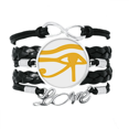 thumbnail image 1 of Ancient Egypt Eye Decoration Pattern Bracelet Love Accessory Twisted Leather Knitting Rope Wristband, 1 of 3