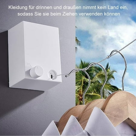 

SHARE SUNSHINE Clothesline Stainless Steel Cord 13.8ft Telescopic Hanging Clothes Rack (White)