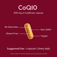 thumbnail image 6 of Coenzyme CoQ10 600mg with Bioperine (60 Vegetarian Capsules) - Naturally Fermented - No Fillers - No Stearates - Vegan - Gluten Free - Non GMO, 6 of 8