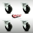 thumbnail image 2 of 4 Inch SS Phenolic Wheel Swivel Top Plate Caster Set Service Caster Brand, 2 of 2