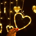 thumbnail image 5 of Christmas String Lights, HAPPIWIZ Heart-Shaped USB Powered LED Lights for Window Curtain Decorations, 138 LED 12 Hanging String Lights for Valentine's Day Window Decor Girls Room Decor,Warm White, 5 of 6