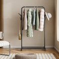 thumbnail image 2 of FYBTOF Clothes Rack,Rolling Clothing Rack,Garment Rack Metal Clothing Hanger Rack with Wheels and Hooks,Clothing Rack for Hanging Clothes,Coats,Shirts,Skirts-4947, 2 of 5