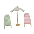 thumbnail image 3 of Kokiya 3 Pieces 1:12 Dollhouse Beach Chair and Umbrella for Miniature Garden Indoor, 3 of 9