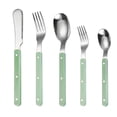 thumbnail image 2 of Silverware Set 5 pieces Stainless Steel Cutlery Set Color Handle with Rivet/Retro Style Flatware,Everyday Flatware- Dinner Knife, Dinner Fork, Salad Fork,Soup Spoon,Teaspoon, Regular, 2 of 6