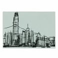 thumbnail image 1 of City Cutting Board, Grunge Sketchy Design Office Building Drawing Hong Kong Architecture Image, Decorative Tempered Glass Cutting and Serving Board, in 3 Sizes, by Ambesonne, 1 of 2