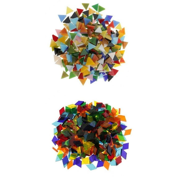 550 Pieces Multicolor Puzzle Mosaic Glass Mosaic Tiles Ornaments