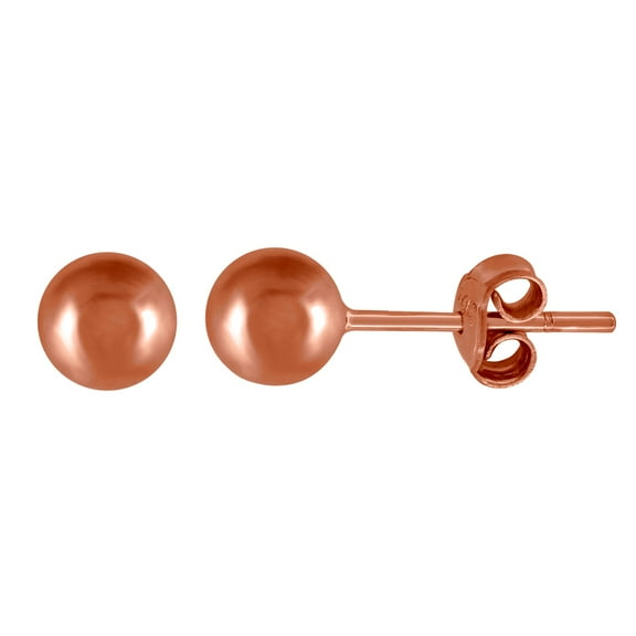 14k Rose Gold Womens 5mm Ball Stud Earrings Ball Earring for Women - .7 Grams