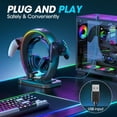 thumbnail image 4 of KDD Headphone Stand, Controller Holder, RGB Gaming Headphone Stand with Cable Organizer for Desktop Organizers, 4 of 8