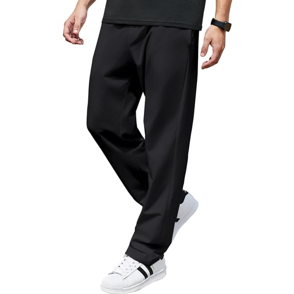 Men's Jogger Pants Cotton Elastic Waist Joggers with Zipper Pocket Lightweight Lounge Running Casual Pants