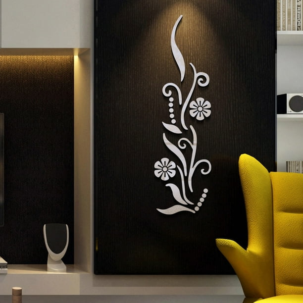 Espejo Decorativo de Pared onlyliua con Diseño de Flores para Baño Acrílico
