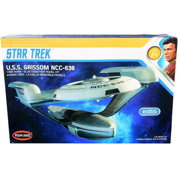 Skill 2 Model Kit U.S.S. Grissom NCC-638 Starship "Star Trek III: The Search for Spock" (1984) Movie 1/350 Scale Model by Polar Lights