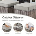thumbnail image 4 of POCASSY Wicker Outdoor Ottoman, Patio Footstools with All Weather Brown Wicker and Polyester Olefin Cushion, 250lbs Load Capacity for Balcony, Garden, Pool, Brown/Gray, 4 of 6
