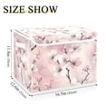 thumbnail image 3 of Pink Beautiful Flowers Large Storage Bins with Linen Collapsible Lid Storage Box 16.7 x 12.6 x 11.8in, 3 of 7