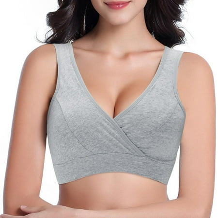 Pavied Wireless Bras Seamless Bras Cotton Bras Women s Vest No Steel Ring Nursing Cotton Underwear Comfortable Sleeping Bra Full Coverage Bras Womens Bras Gray 3XL