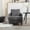 Grey, variant on BISHE Mid Century Modern Armchair, Solid Wood Frame Accent Chair with Tufted Chenille Upholstery & Studded Details, Comfortable Lounge Chair for Living Room, Bedroom or Reading Nook, Wine Red