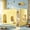 Yellow, variant on AUU Twin Size Loft Bed with Warm LED Light String – Space-Saving Elevated Bed Frame for Bedroom