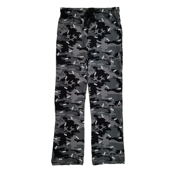 DC Comics Mens Black & Gray Batman Camouflage Knit Sleep Pants Pajama Bottoms S