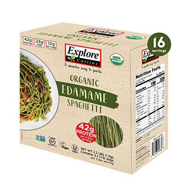 Explore Cuisine Organic Edamame Pasta (2/1.1 LB) Wt 2.2 LB), 2.2